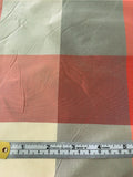 Plaid Yarn-Dyed Silk Taffeta - Strawberry Red / Coral / Sage / Ivory