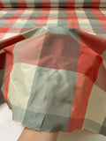 Plaid Yarn-Dyed Silk Taffeta - Strawberry Red / Coral / Sage / Ivory
