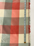 Plaid Yarn-Dyed Silk Taffeta - Strawberry Red / Coral / Sage / Ivory
