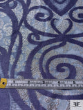 Italian Pique-Weave Novelty Organza Panel - Periwinkle / Purple / Silver