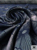 Floral Embroidered Brocade - Ash Dark Green / Navy / Grey