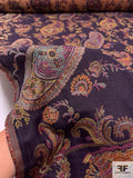 Paisley Tapestry-Look Brocade - Eggplant / Multicolor