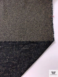 Italian Double-Sided Boucle and Brushed Virgin Wool Suiting - Black / Tan