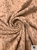 Italian Abstract Jacket Weight Brocade with Brushed Finish - Dusty Peach / Tan