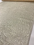 Italian Bursting Floral Textured Metallic Brocade - Gold / White / Ice Gold