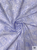 Made in Switzerland Floral Burnout Sketch Printed Jacquard Cotton Voile - Pastel Purple / White