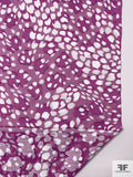 Made in Switzerland Floral Burnout and Animal Spots Printed Jacquard Cotton Voile - Orchid Purple / White