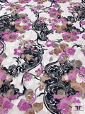 Made in Switzerland Floral Burnout and Exotic Printed Cotton Voile - Orchid / Tan / Taupe / Black / Whtie