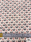 Ditsy Tulips Printed Cotton Voile - Dusty Peach / Black / Ivory