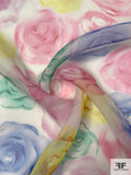 Dreamy Floral Printed Silk Organza - Multicolor