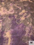 Tie-Dye Printed Silk Organza - Purple / Pale Orange / Olive