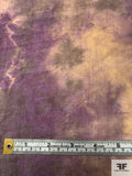 Tie-Dye Printed Silk Organza - Purple / Pale Orange / Olive