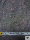 Paisley Printed Silk Organza - Black / Dusty Raspberry