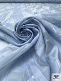 Streaky Brushstroke Burnout Polyester Organza - Baby Blue