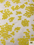 Italian Floral Fil Coupé Silk Blend Organza - Yellow / Off-White