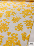 Italian Floral Fil Coupé Silk Blend Organza - Marigold / Off-White