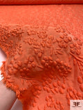 Italian Floral Bundles Textured Organza-Brocade - Orange