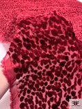 French Spotted Cut Panné Velvet - Luxury Red