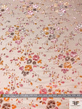 French Floral Cut Panné with Lurex - Peach / Orange / Pink / Champagne