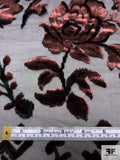 French Regal Floral Cut Panné Velvet with Lurex - Brown / Black