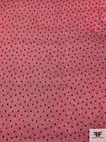 French Polka Dot Diamond Lattice Cut Velvet - Ajax Red / Black