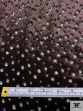 French Polka Dots Cut Panné Velvet with Lurex - Brown / Black