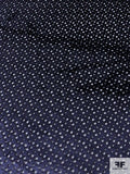 French Polka Dots Cut Panné Velvet with Lurex - Navy / Black