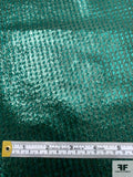 French Dotted Metallic Panné Velvet - Luxe Green / Black