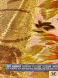 French Floral Cut Panné Velvet with Lurex Panel - Yellow / Orange / Brown / Peach