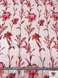 Floral Vines Printed Silk Charmeuse - Dusty Pink / Off-White