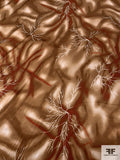 Lightning Branches Printed Silk Charmeuse - Browns / Burnt Orange / Off-White