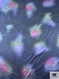 Cloudy Animal Pattern Printed Silk Charmeuse - Dusty Purply-Blue / Pink / Pale Green