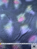 Cloudy Animal Pattern Printed Silk Charmeuse - Dusty Purply-Blue / Pink / Pale Green