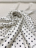 Small Polka Dot Printed Silk Charmeuse - Off-White / Black