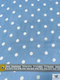 Polka Dot Printed Silk Chiffon - Cornflower Blue / Off-White