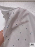 Teardrop Graphic Printed Lightweight Silk-Cotton Lawn - Off-White / Navy