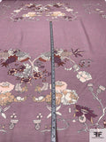 Bonsai Printed Silk-Cotton Voile Panel - Dusty Mauve / Dusty Purple / Beige