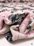 Floral Printed Linen-Weave Cotton - Pink / Black / Off-White