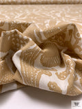 Regal Motif Printed Linen-Weave Cotton - Tan / Off-White