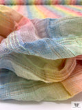 Rainbow Yarn-Dyed Textured Novelty Gauze - Multicolor
