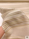 Horizontal Striped Yarn-Dyed Jacket Weight - Shades of Beige / Ivory
