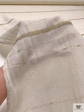 Horizontal Striped Gauzy Novelty Cotton-Linen Blend with Lurex - Khaki / Ivory / Gold