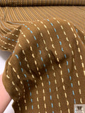 Yarn-Stitched Cotton Suiting - Brown / Carolina Blue / Cream