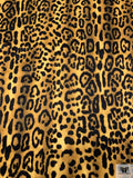 Italian Jaguar Printed Double Face Satin - Dusty Gold / Black