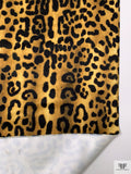 Italian Jaguar Printed Double Face Satin - Dusty Gold / Black