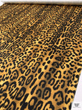 Italian Jaguar Printed Double Face Satin - Dusty Gold / Black