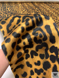 Italian Jaguar Printed Double Face Satin - Dusty Gold / Black