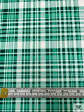 Italian Plaid Printed Double Face Satin - Jade Green / Spruce Green / Off-White