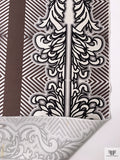 Regal and Chevron Printed Cotton-Silk Mikado - Brown / Black / Ivory