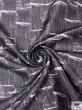 Dark Landscape Printed Cotton-Silk Mikado - Black / Ivory